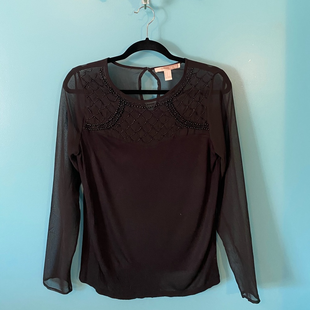 Black Beaded Blouse